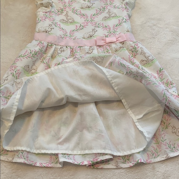 Children’s Place Easter Bunny Dress 4T White & Pink EUC - Picture 7 of 13